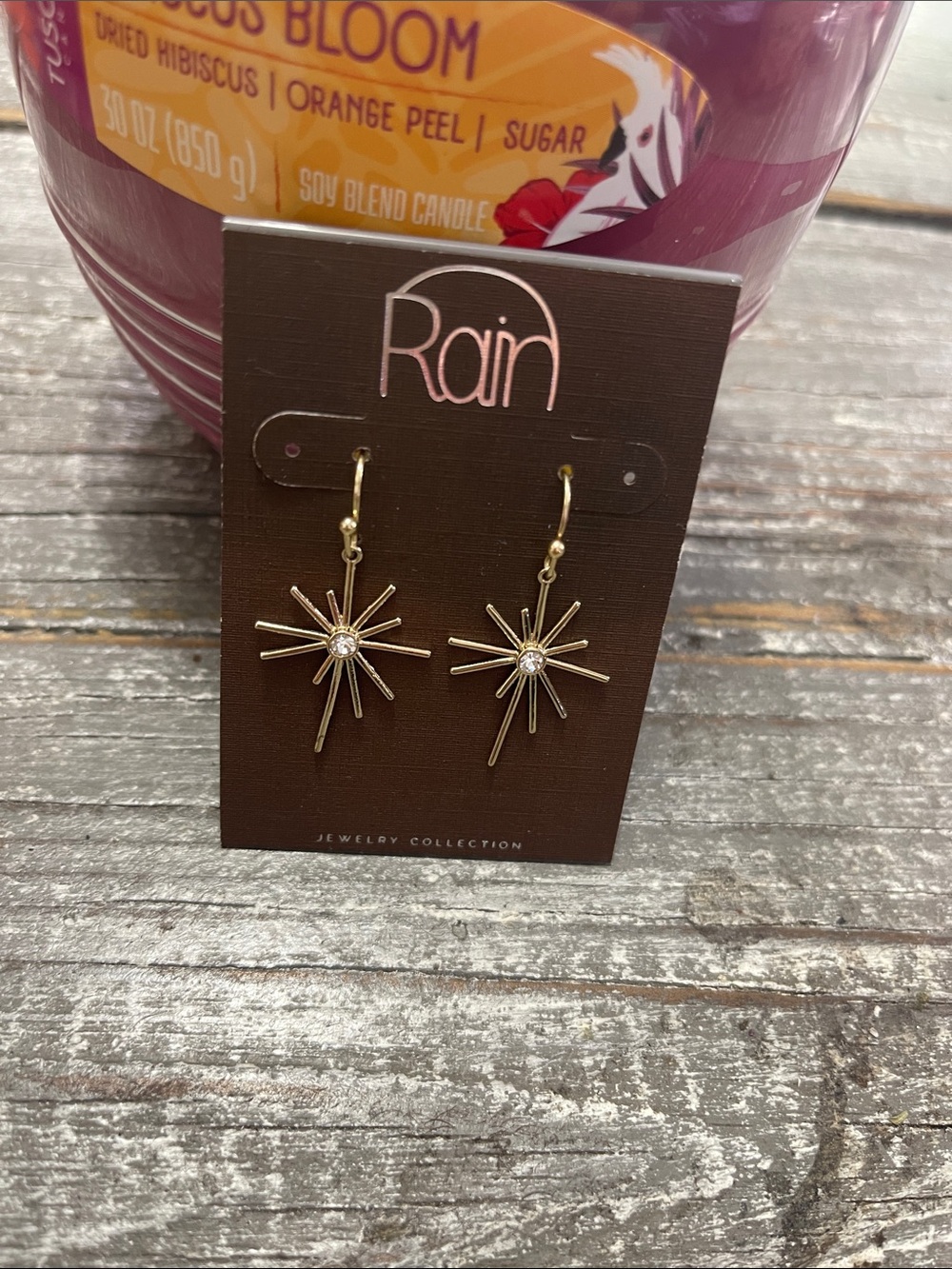 Rain Gold Starburst Drop Earrings